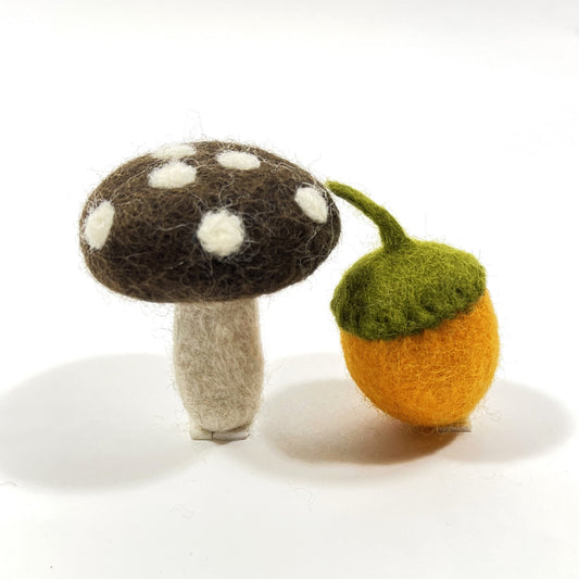 Mushroom & Acorn, Pack of 2 Toys, Assorted Colors