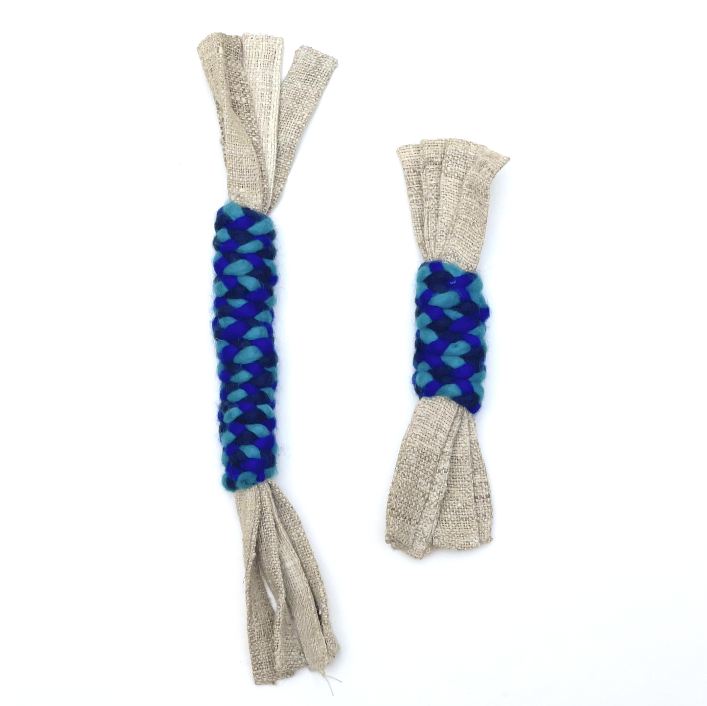 Hemp Ribbon Twist Dog Toy, Blue/Turq
