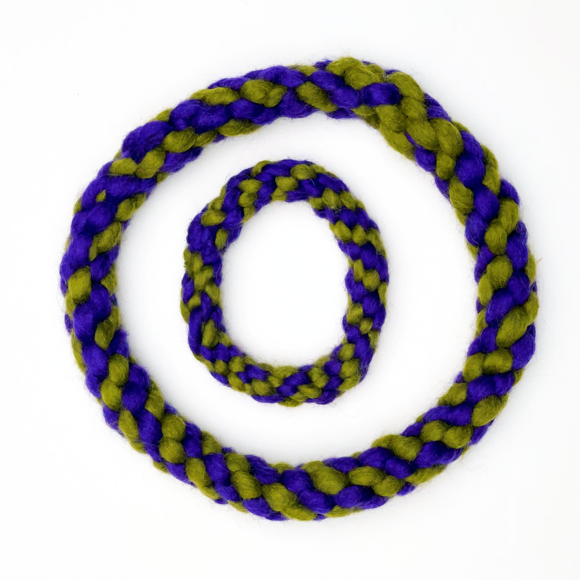 Purple and Green Rope Toy 100% Wool Toy for Dogs