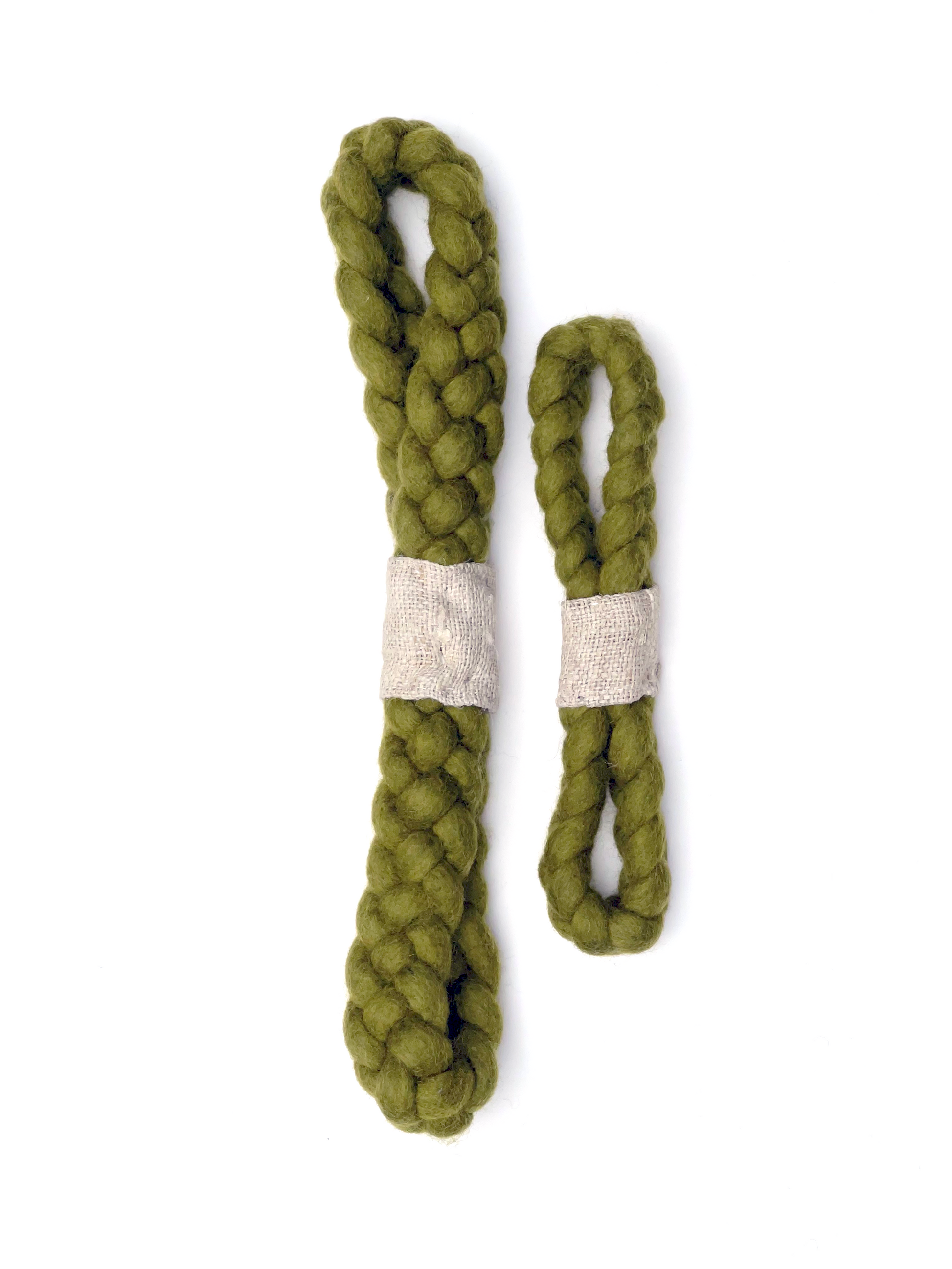 Pure Wool with Hemp Loop Dog Toy in Green